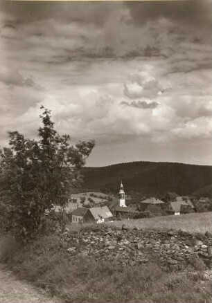 Schellerhau. Ortsteilansicht mit Kirche