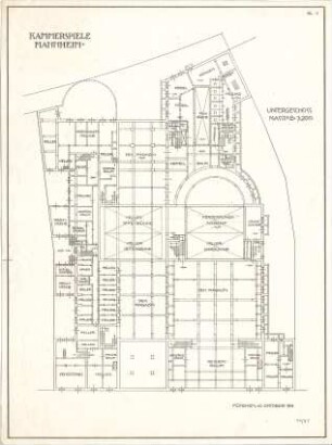 Fischer, Theodor; Mannheim; Kammerspiele - Grundriss UG