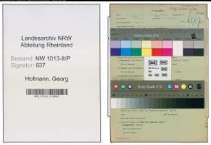 Entnazifizierung Georg Hofmann , geb. 15.02.1915 (Schlosser)