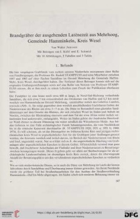 Brandgräber der ausgehenden Latènezeit aus Mehrhoog, Gemeinde Hamminkeln, Kreis Wesel