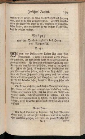 Auszug aus den Denkwürdigkeiten des Herrn von Feuquieres. S. 181