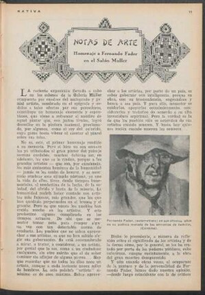 Notas de arte : Homenjae a Fernando Fader en el Salón Muller