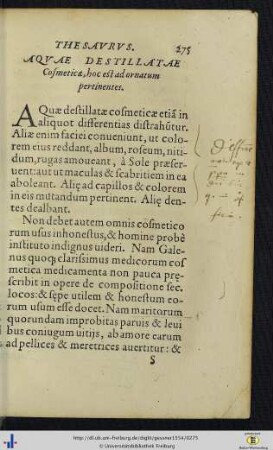 Aquae destillatae cosmeticae, hoc est ad ornatum pertinentes.