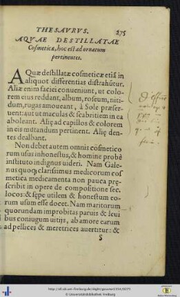 Aquae destillatae cosmeticae, hoc est ad ornatum pertinentes.