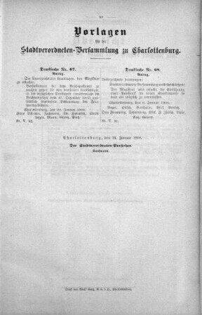 No. 3 (67-69) (67,68) No. 3 (67-69), 29. Januar 1908