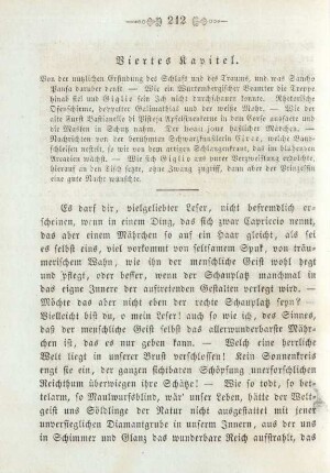 Viertes Kapitel. Von der nützlichen Erfindung des Schlafs und des Traums, und was Sancho Pansa darüber denkt - ...