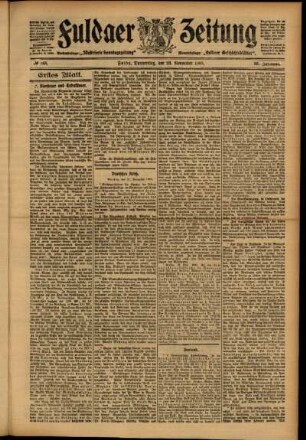 Erste Ausgabe vom Donnerstag, den 23. November 1905.