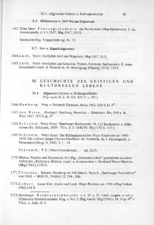 XI.1 Allgemeines Geistes- u. Kulturgeschichte