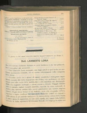 Dott. Lamberto Loria.