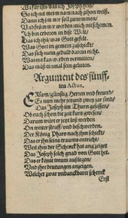 Argument des fünfften Actus.