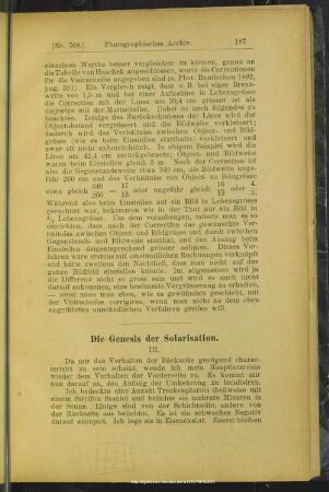 Die Genesis der Solarisation