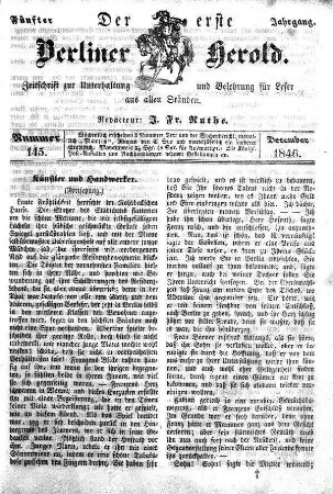 Nummer 145, Dezember 1846
