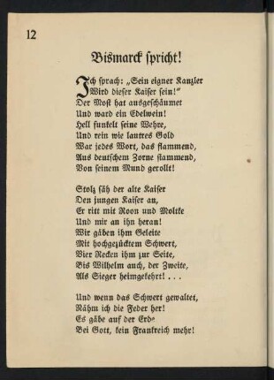 12-20, Bismarck spricht! - Blutschuld