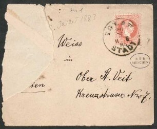 Gustav Mahler (1860-1911) Sammlung: Briefe und Karten von Gustav Mahler an Hermine Weiss - BSB Ana 600.A. Weiss, Hermine