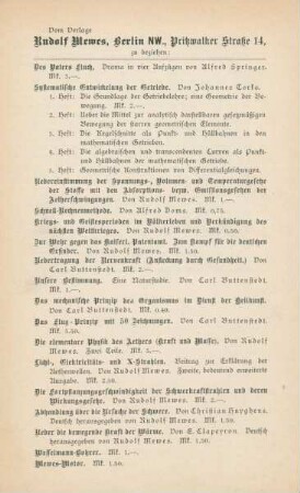 Vom Verleger Rudolf Mewes ...