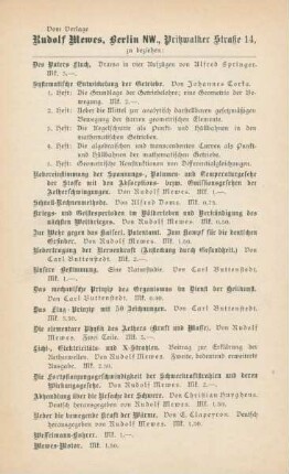 Vom Verleger Rudolf Mewes ...