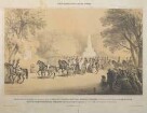 "Olga Feodorowna (Caecilie von Baden), Braut des Großfürsten Michael Nikolajewitsch von Rußland, mit der russ. Kaiserin im Wagen im Garten von Peterhof 23. Juni 1857"
