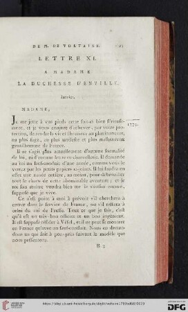 (Lettre XI - XX)