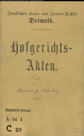 Cate, Hermann gegen Obermeier zu Brüntrup - Schuldforderung