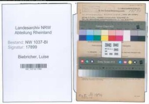 Entnazifizierung Luise Biebricher , geb. 21.09.1910 ()