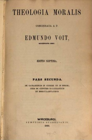 Theologia moralis, 2