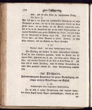 7ter Abschnitt. Zusammengezogener Hauptinhalt der ganzen vertheidigung mit einigen weiteren Bemerkungen und Schluß.