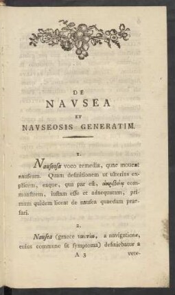 De Nausea Et Nauseosis Generatim