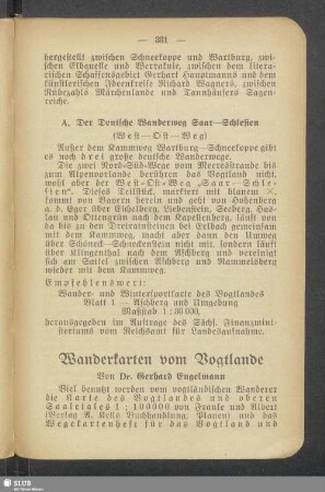 Wanderkarten vom Vogtlande