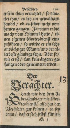 Der Verächter.