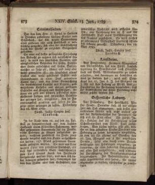 XXIV. Stück. Sonnabends: den 13. Jun., 1789.