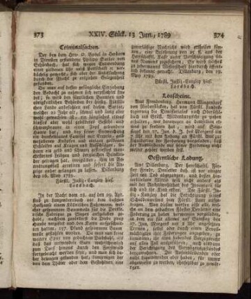 XXIV. Stück. Sonnabends: den 13. Jun., 1789.