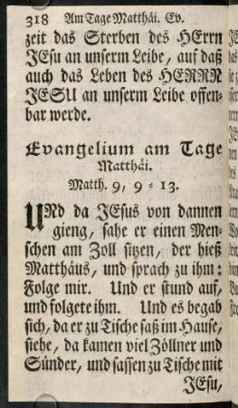 318-325, Evangelium am Tage Matthaei. - Evang. am Tage Simonis und Judae.