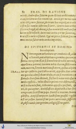 De Epithetis Et Nominibus adoptivis