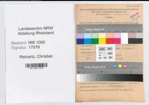 Entnazifizierung Christian Reinartz, geb. 28.08.1895 (Postschaffner)