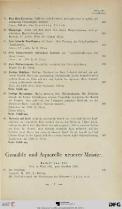Gemälde und Aquarelle neuerer Meister (Nr. 87-101)