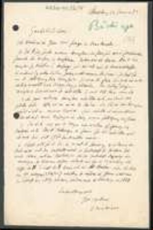 Brief von Jean Daniel Buchinger an Unbekannt