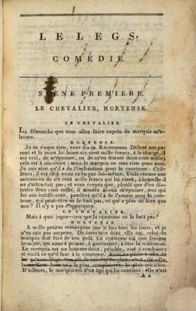 Le legs : comédie en un acte, en prose