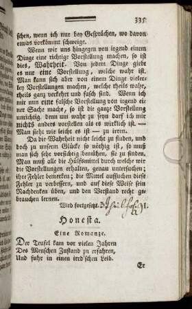 Honesta - Der Weise