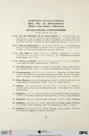 Arbeiten aus Guatemala, Ostasiatisches Kunstgewerbe (Nr. 663-725)