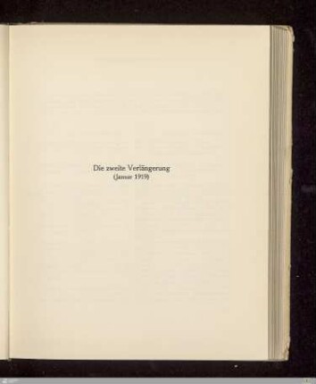Die zweite Verlängerung (Januar 1919)