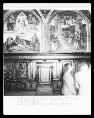 Innendekoration der Sala di Udienza — Verklärung Christi, Geburt Christi