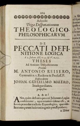 De Peccati Definitione Logica