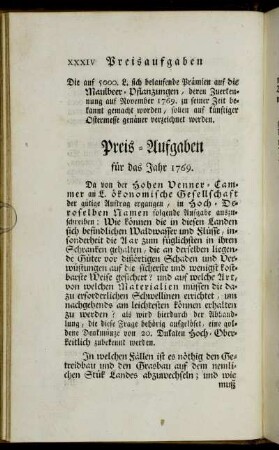 ... für das Jahr 1769