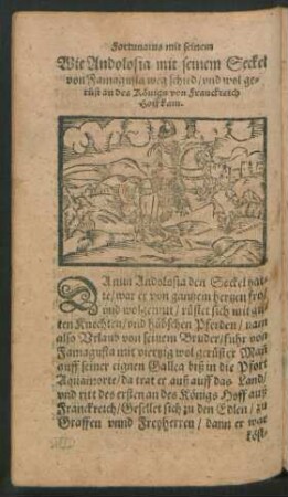 Wie Andolosia mit seinem Seckel von Famagusta weg schied/ und wol gerüst an des Königs von Franckreich Hoff kam.