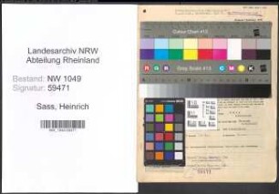 Entnazifizierung Heinrich Sass , geb. 03.03.1887 (Kaufmann)