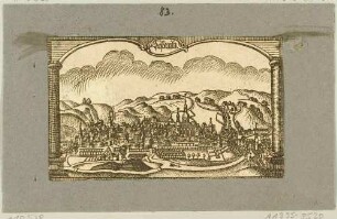 Ortsansicht der Bergstadt Lößnitz bei Aue im Erzgebirge