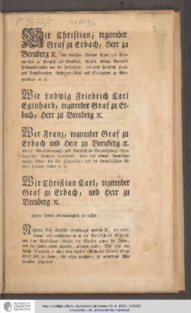 Introduktion durch die Verfasser (Grafen zu Erbach)