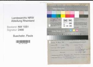 Entnazifizierung Paula Buecheler , geb. 18.08.1902 ()