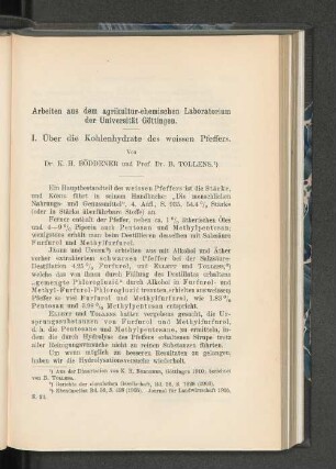 Arbeiten aus dem agrikultur-chemischen Laboratorium der Universiät Göttingen.