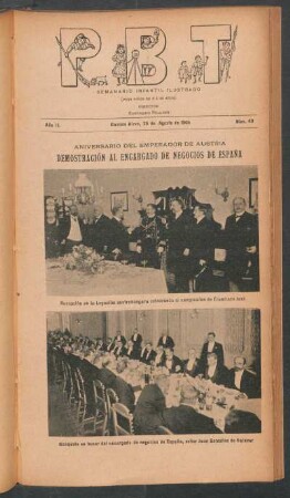 Demostración al encargado de negocios de España - [Fotografías] : Aniversario del emperador de Austria